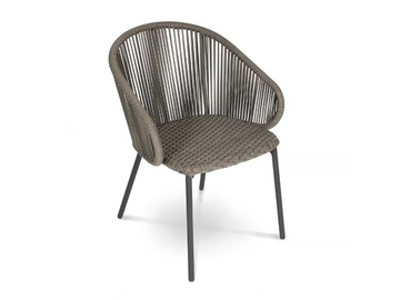 BASIL - Synthetic fibre and aluminium garden chair by Fischer Möbel - view 3